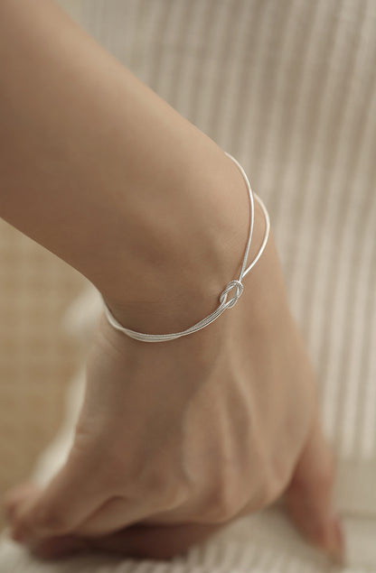Knotted Double Layer Snake Bone Bracelet for Women