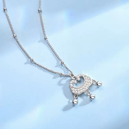 Full Diamond Bell Peace Lock Chain for Women