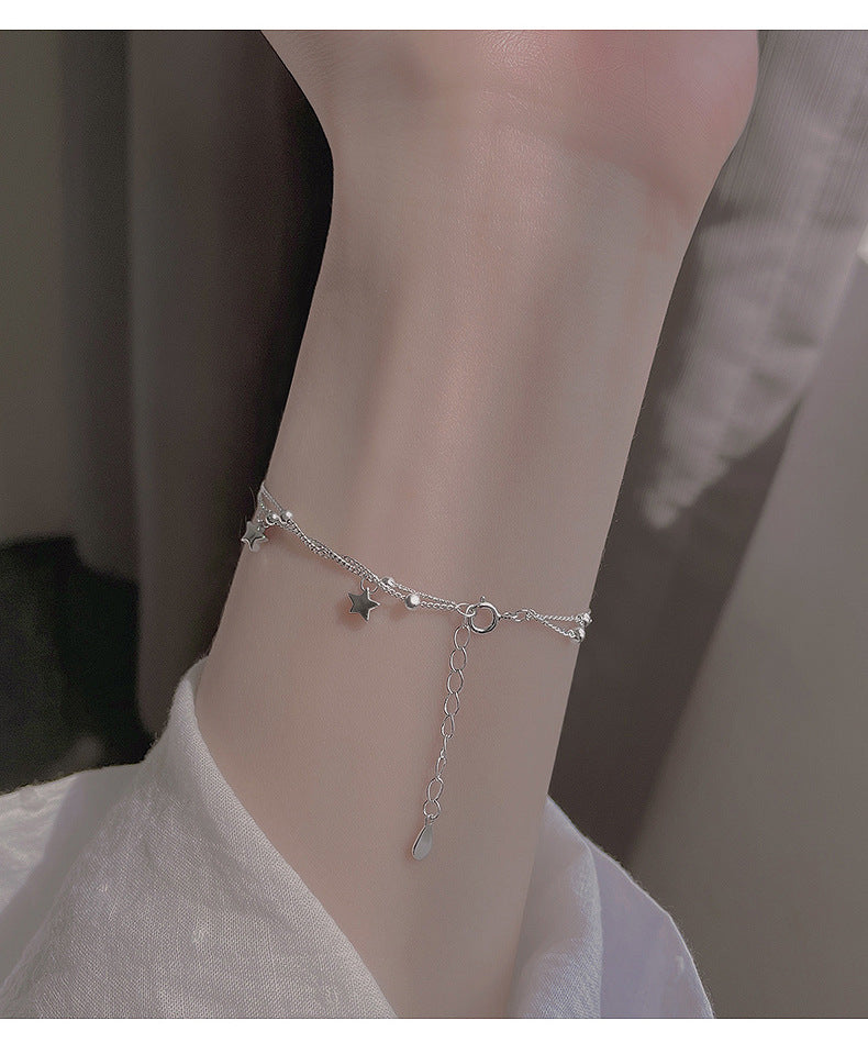 Five-Pointed Star Round Bead Double-Layer Bracelet Jewelry
