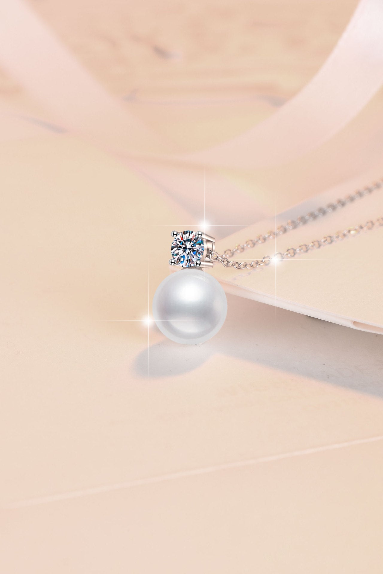 Summer New Freshwater Pearl Simple Korean Version Moissanite Collarbone Chain Factory Source S925 Sterling Silver Necklace Wholesale