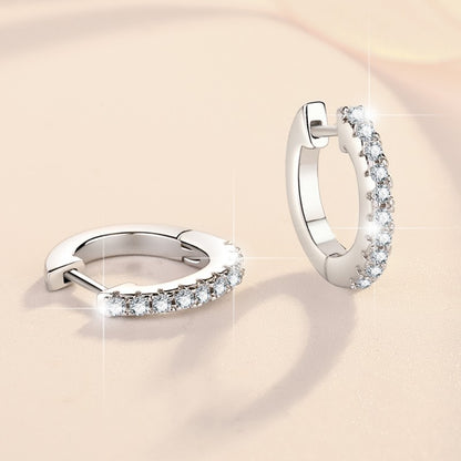 S925 Sterling Silver Earrings Ear Jewelry Ear Clips Round Geometric Simple Fashion Moissanite Jewelry Stud Earrings for Women