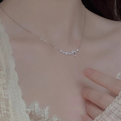 Full Diamond Galaxy Smile Shooting Star Necklace for Women