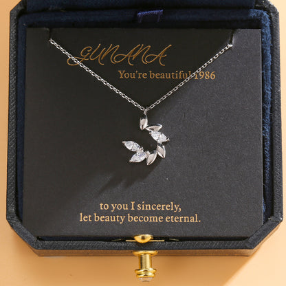 Little Prince Zircon Wheat Spike Necklace for Women