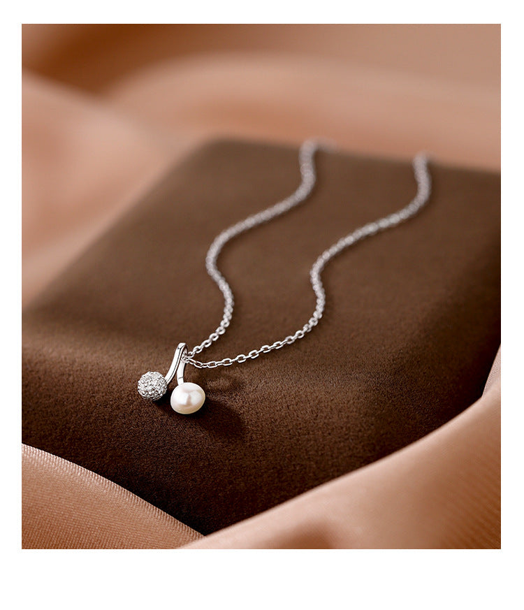 Korean Version Niche Design Small Cherry Pearl Necklace