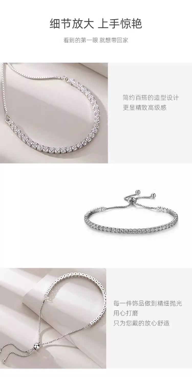 Full Diamond Cubic Zirconia Bracelet for Women