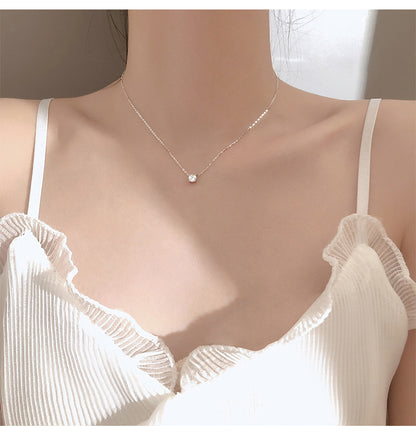 Single Diamond Necklace for Women Niche Design
