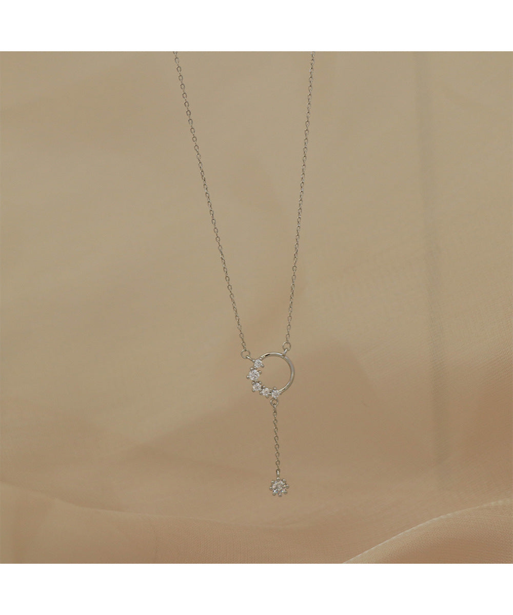 Deeply Passionate Circle Tassel Zircon Necklace for Women