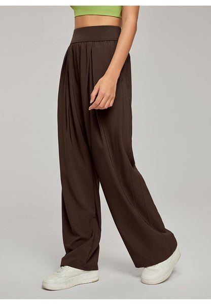 Spring Summer Straight Wide Leg Pants Women's High Waist Slimming Sports Trousers Breathable Draping Loose Casual Yoga Pants