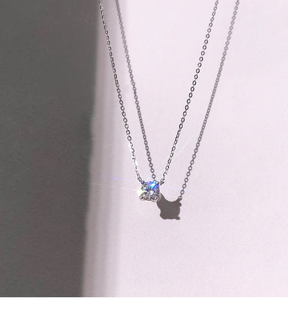Single Diamond Necklace for Women Niche Design