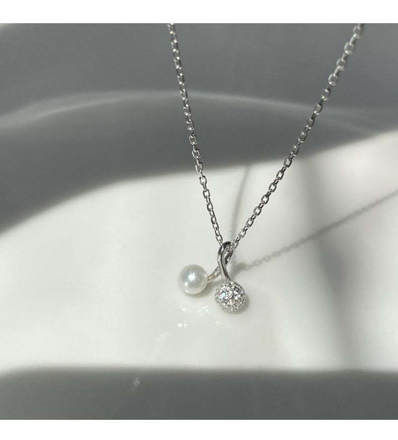Korean Version Niche Design Small Cherry Pearl Necklace Women's