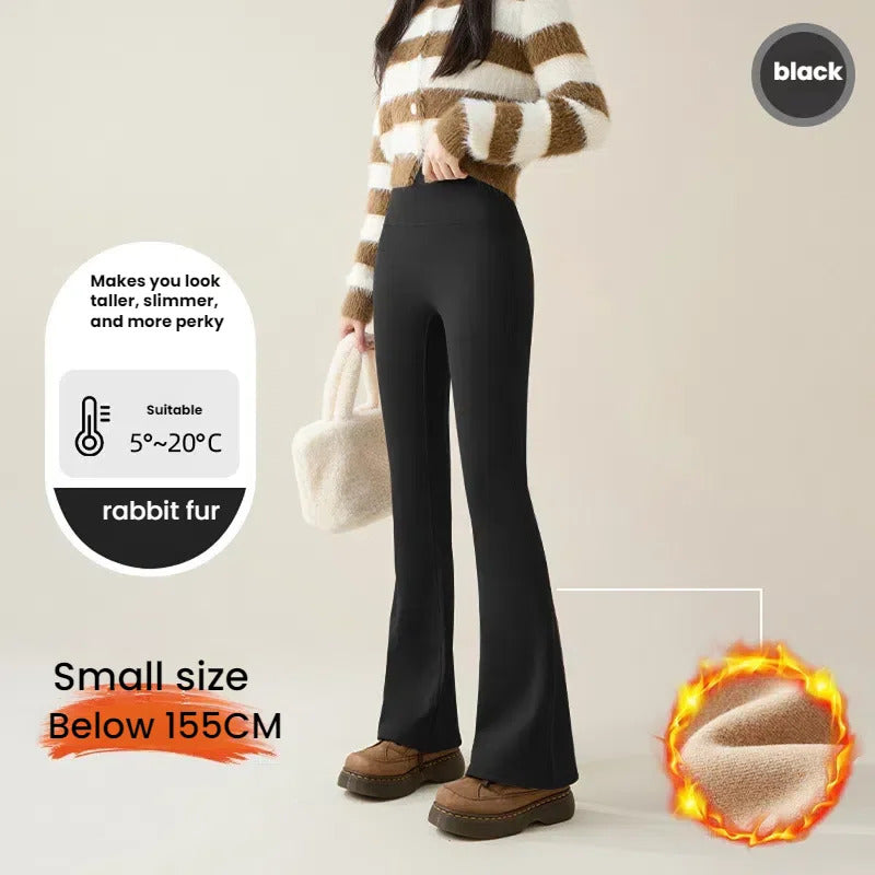 High Waist Flare Leggings Women Winter Fleece Lined Tummy Control Butt Lift Yoga Pants Stretchy Casual Bootcut Palazzo Trousers