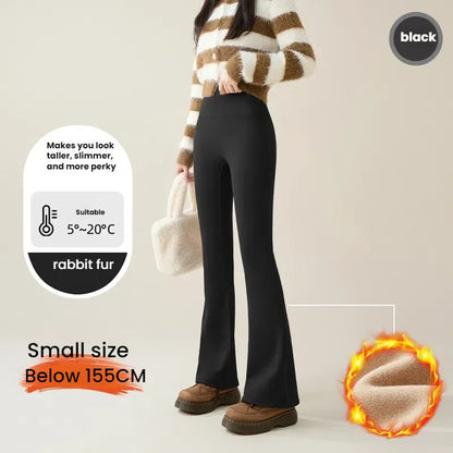 High Waist Flare Leggings Women Winter Fleece Lined Tummy Control Butt Lift Yoga Pants Stretchy Casual Bootcut Palazzo Trousers