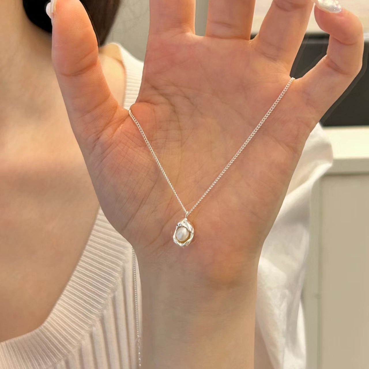 Pea Irregular Pearl Necklace for Women