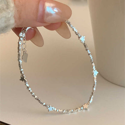 Broken Silver Five-Pointed Star Bracelet for Women Fashionable