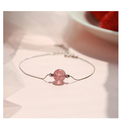 Strawberry Crystal Bracelet Women's High-end Niche Design