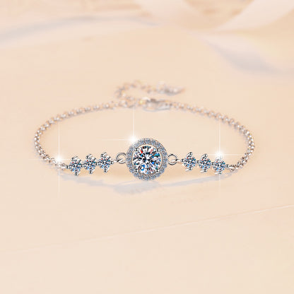 S925 Silver Bracelet GRA Moissanite 1 Carat Bracelet