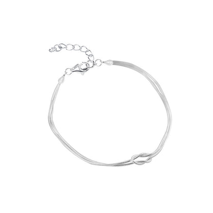 Knotted Double Layer Snake Bone Bracelet for Women