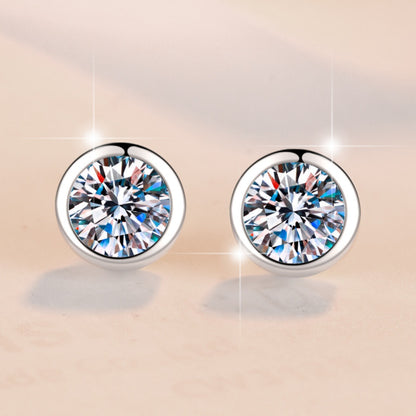 Small Bubble Earrings S925 Sterling Silver Earrings for Women Simple Fashion Encrusted Moissanite Earrings Jewelry