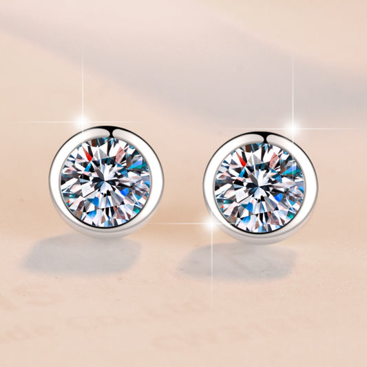 Small Bubble Earrings S925 Sterling Silver Earrings for Women Simple Fashion Encrusted Moissanite Earrings Jewelry