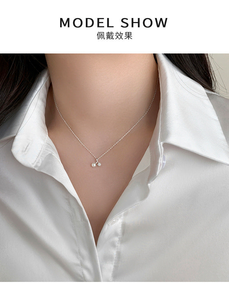 Korean Version Niche Design Small Cherry Pearl Necklace