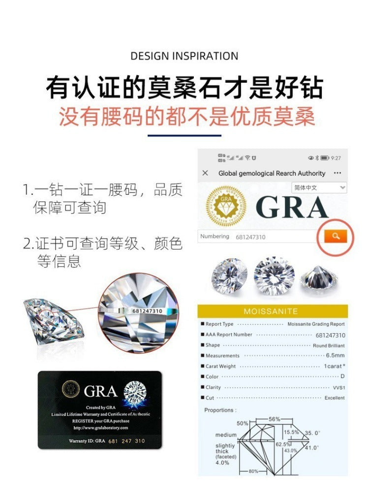 s925Sterling Silver Bracelet1Carat Plated pt950Fashion Versatile Jewelry Manufacturer Cross-Border Moissanite Hand Jewelry Wholesale