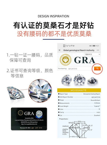 s925Sterling Silver Bracelet1Carat Plated pt950Fashion Versatile Jewelry Manufacturer Cross-Border Moissanite Hand Jewelry Wholesale