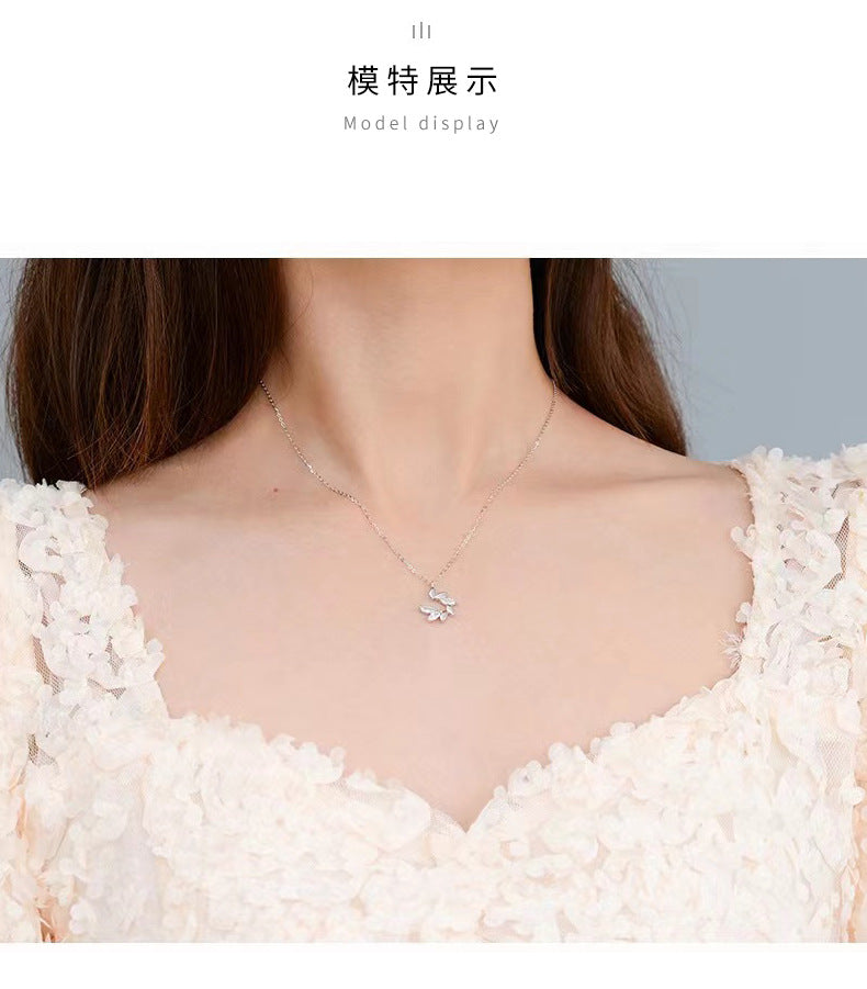 Little Prince Zircon Wheat Spike Necklace for Women