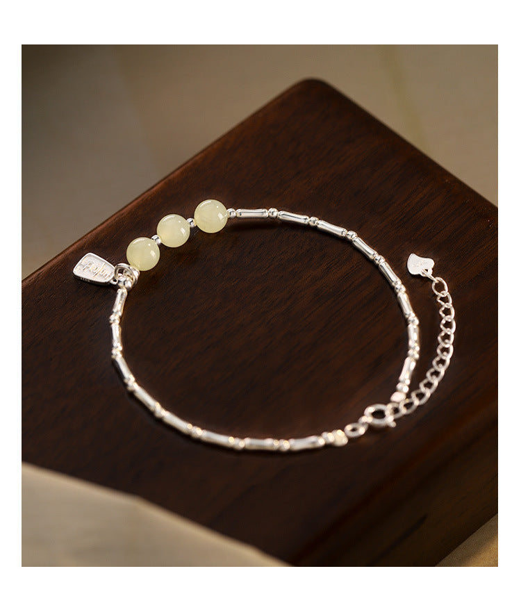 Hetian Jade Bamboo Knot Bracelet for Women Jewelry Wholesale