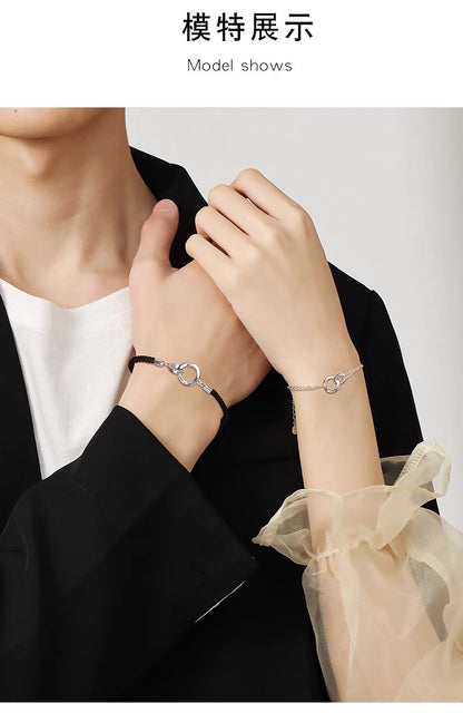 French I Love You Mobius Couple Bracelet for Men and Women