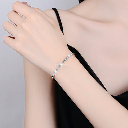 Colorful Moissanite Bracelet Fashion Adjustable D Color 0.1ct Bracelet Wholesale S925 Sterling Silver Women's Bracelet