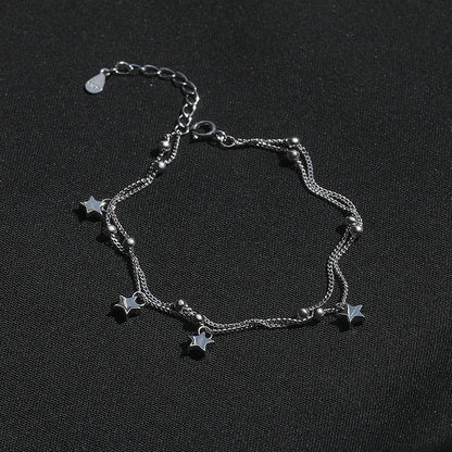 Five-Pointed Star Round Bead Double-Layer Bracelet Jewelry