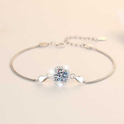 s925Sterling Silver Bracelet1Carat Plated pt950Fashion Versatile Jewelry Manufacturer Cross-Border Moissanite Hand Jewelry Wholesale