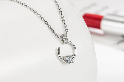 Sparkling Diamond Moon Necklace for Women