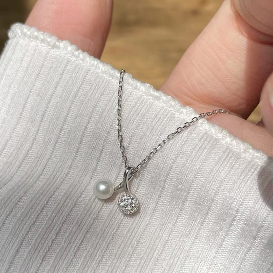 Korean Version Niche Design Small Cherry Pearl Necklace