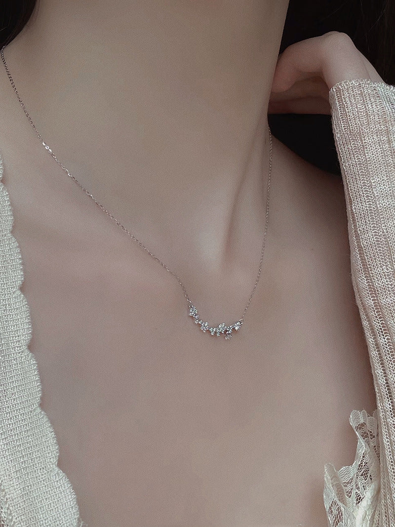 Full Diamond Galaxy Smile Shooting Star Necklace for Women