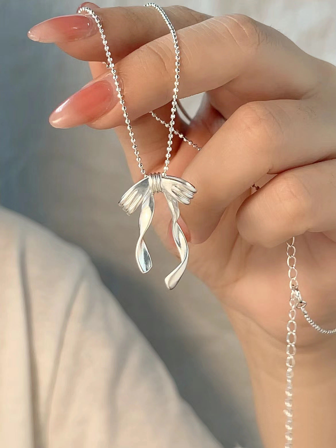 Ballet Style Bow Necklace for Women Fashion Niche Design