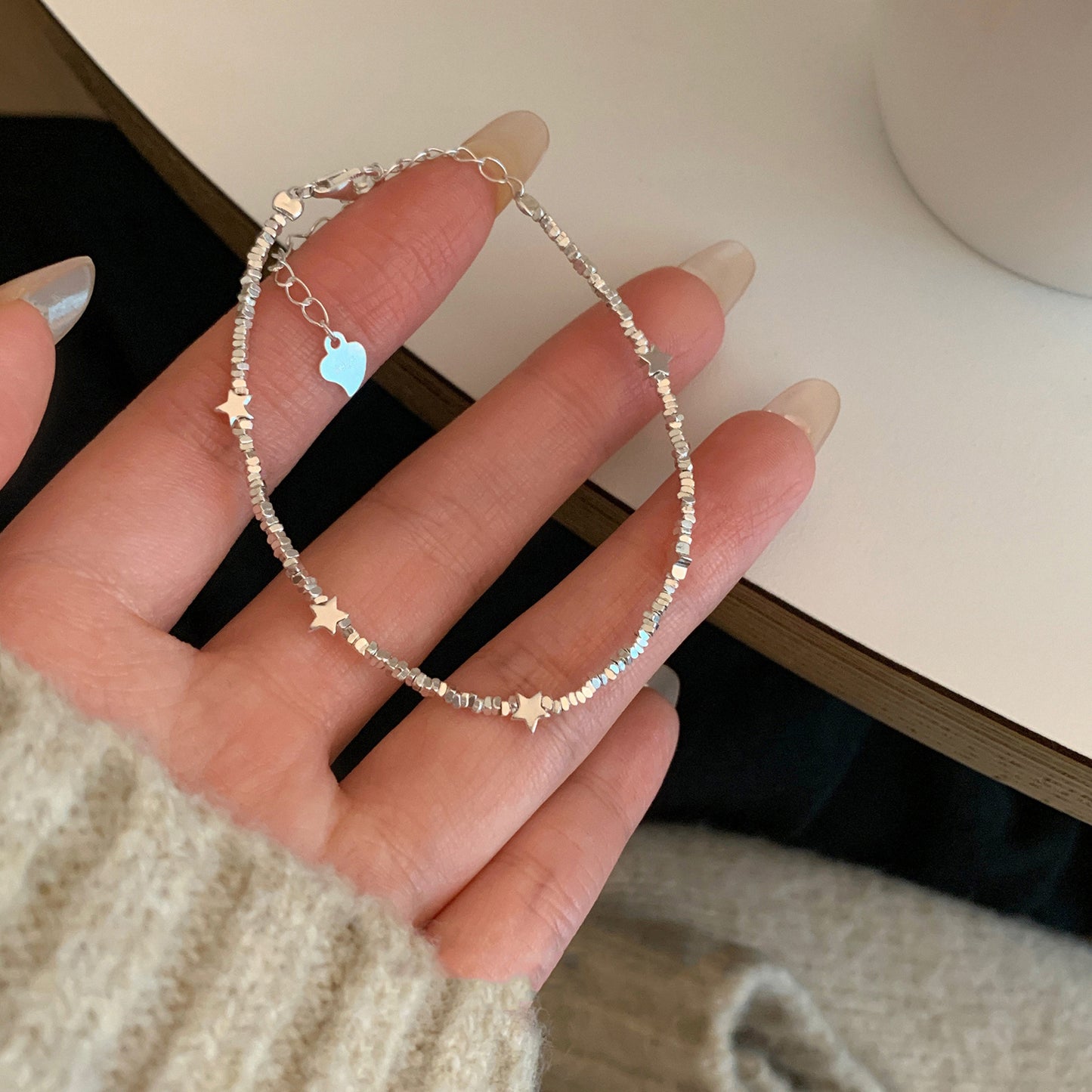 Broken Silver Five-Pointed Star Bracelet for Women Fashionable