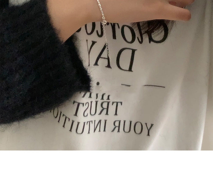 Broken Silver Five-Pointed Star Bracelet for Women Fashionable