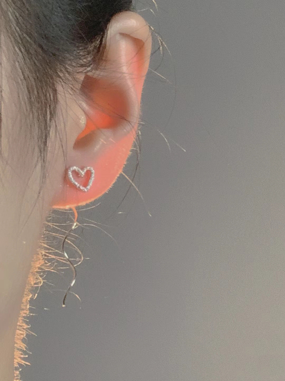 Long Hollow Heart Wave Threader Earrings for Women