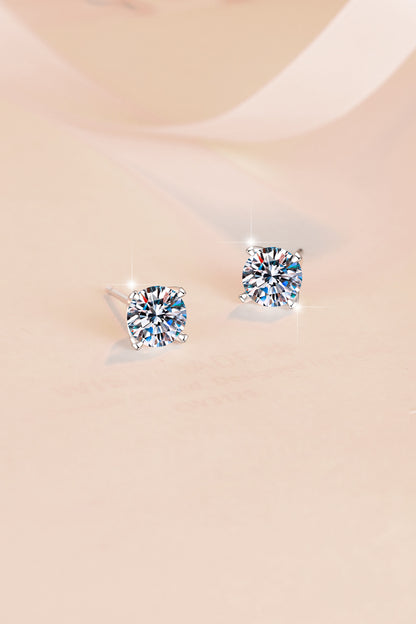 New S925 Sterling Silver Earrings Four-Prong Fashion Simple Jewelry  High-End Jewelry Wholesale Moissanite Earrings for Women