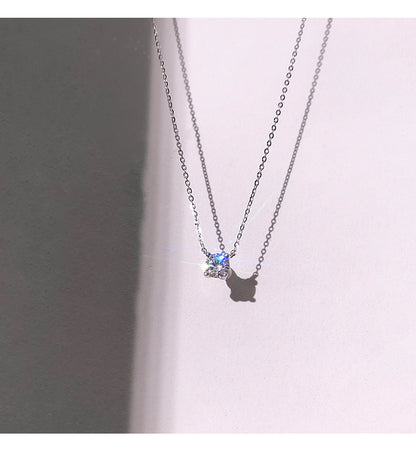 Single Diamond Necklace for Women Niche Design