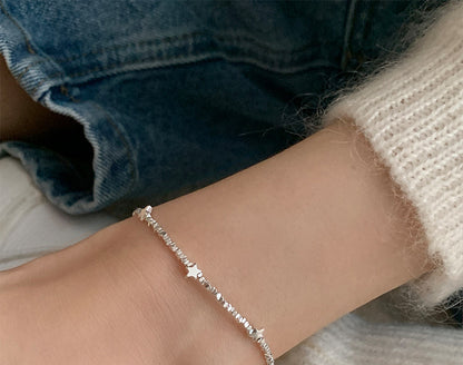 Broken Silver Five-Pointed Star Bracelet for Women Fashionable