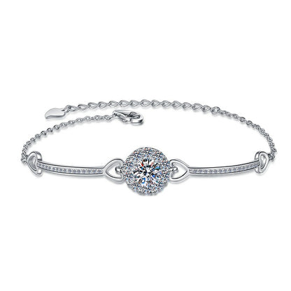 S925 Sterling Silver Bracelet Flower Head Bangle High-end Fashion Jewelry Accessory