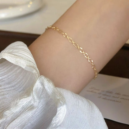 Plain Circle Sparkling Lace Pearl Bracelet for Women