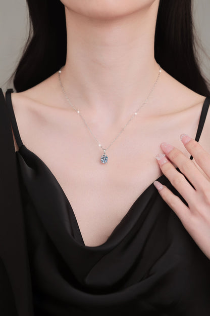s925Silver Necklace Oval Egg Shape Moissanite Pendant Fashion Minimalist Pure Silver Collarbone Chain for Women Wholesale