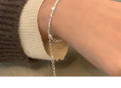 Broken Silver Five-Pointed Star Bracelet for Women Fashionable