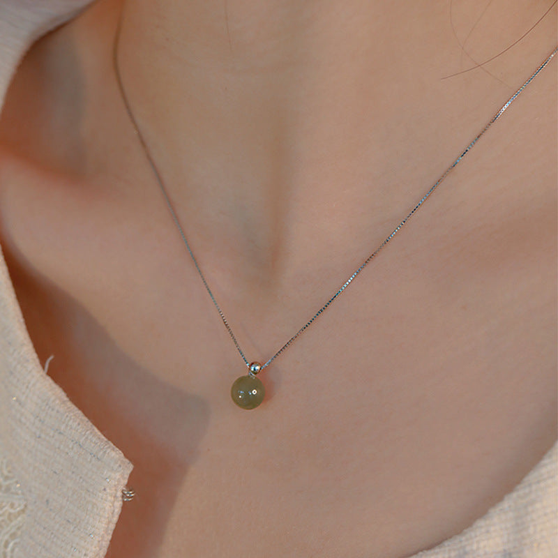 Lake Green Hetian Jade Necklace for Women