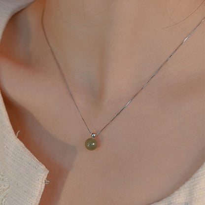 Lake Green Hetian Jade Necklace for Women