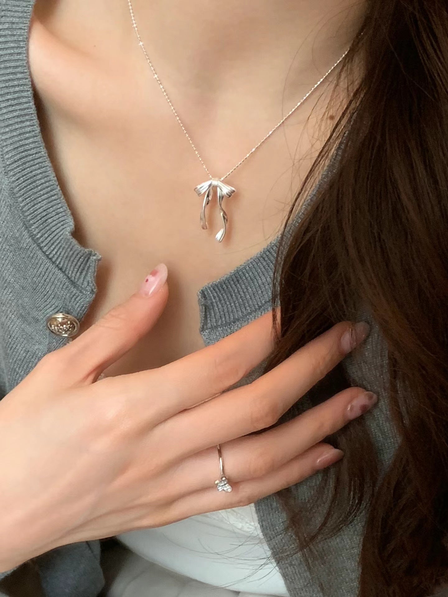 Ballet Style Bow Necklace for Women Fashion Niche Design