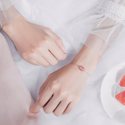 Strawberry Crystal Bracelet Women's High-end Niche Design
